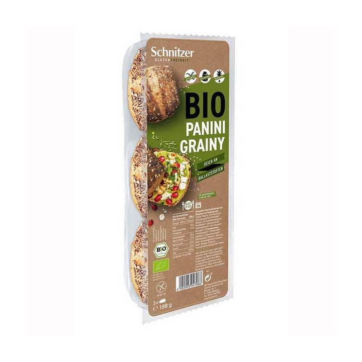 Petits pains GRAINY X3 sans gluten BIO - SCHNITZER (188g) cpam 0.72e