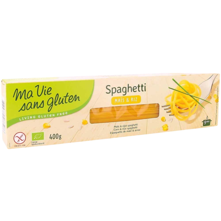 Spaghetti maïs-riz sans gluten BIO - MA-VIE-SG (400g) cpam 1.40e