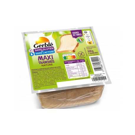 Pain de mie MAXI moelleux-nature sans gluten - GERBLE (350g) lppr 1.68€