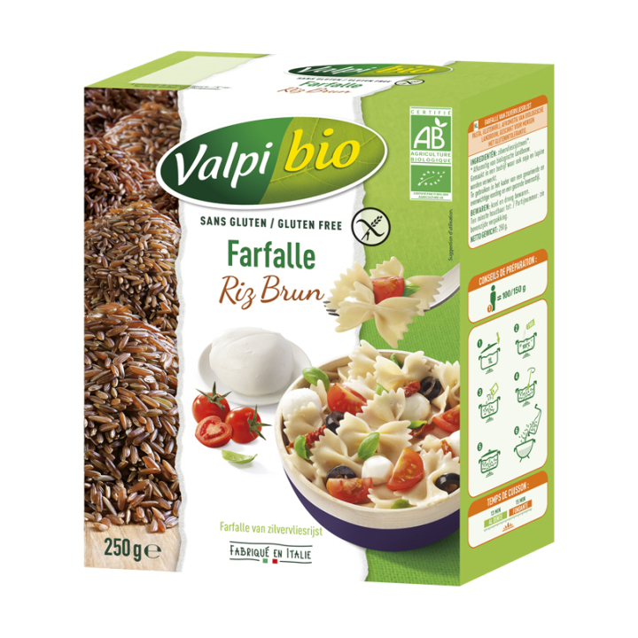 Farfalle riz-brun sans gluten BIO - VALPIBIO (250g) cpam 1.40e