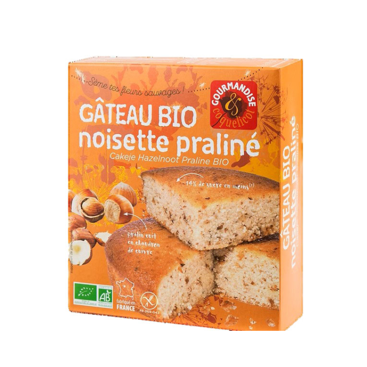 Gâteau noisette-praliné sans gluten BIO – TERRA-CERES (160g) cpam 1.91e