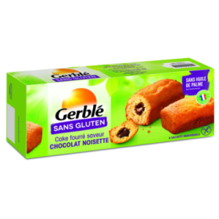 Petits cakes fourres cacao-noisette sans gluten - GERBLE (210g) cpam 2.54e