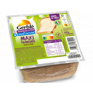 Pain de mie MAXI moelleux-nature sans gluten - GERBLE (350g) cpam 1.68e