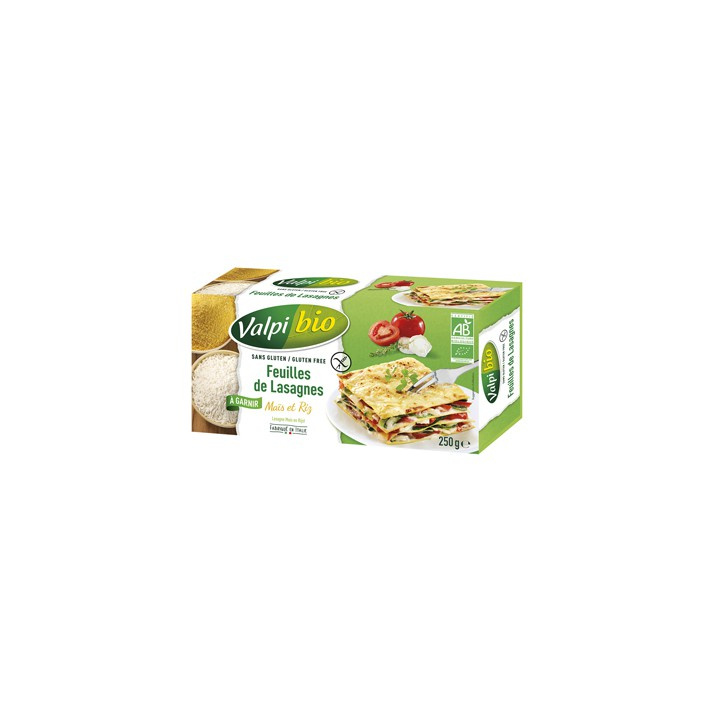 Lasagnes mais-riz sans gluten BIO - VALPIBIO (250g) cpam 1.40e