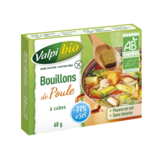 Cubes de bouillon de poule sans gluten X6 BIO - VALPIBIO (60g)
