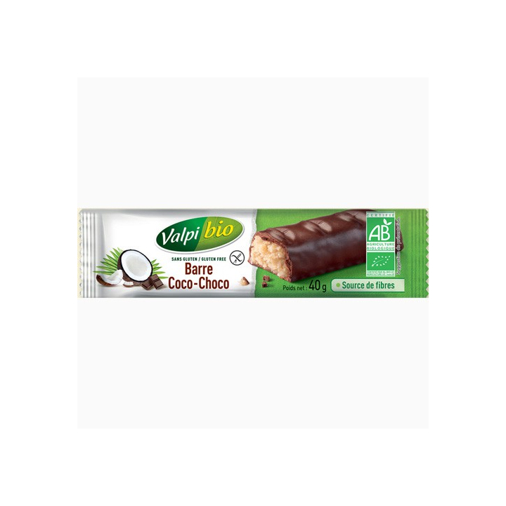 Barre coco-choco sans gluten BIO - VALPIBIO (40g)