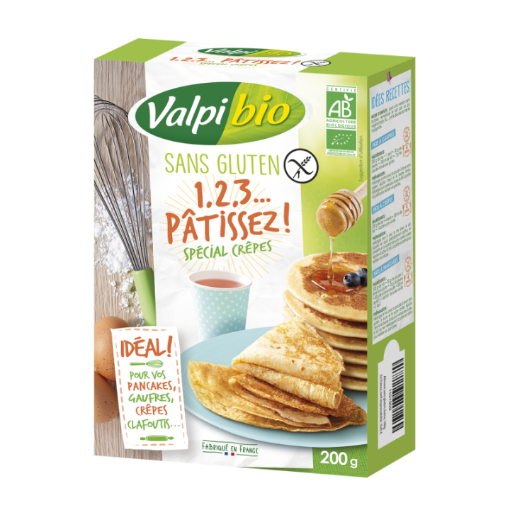 Mix crêpes-gaufres sans gluten BIO - VALPIBIO (200g) cpam 0.45e