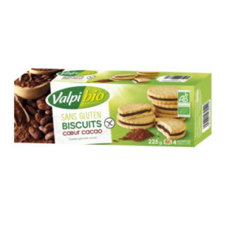 Biscuits coeur-cacao sans gluten BIO - VALPIBIO (225g) cpam 2.86e