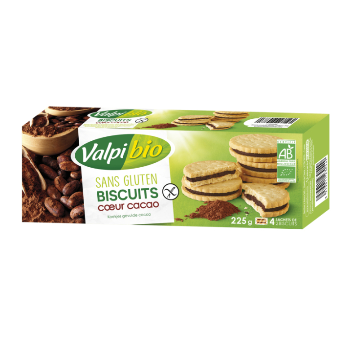 Biscuits coeur-cacao sans gluten BIO - VALPIBIO (225g) cpam 2.86e