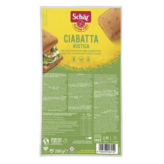 Ciabatta moelleux cereales sans gluten X4 - SCHAR (200g) cpam 0.96e