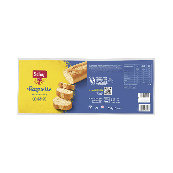 Baguettes longues sans gluten X2 - SCHAR (350g) cpam 1.68e