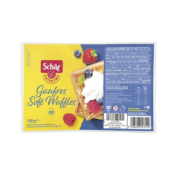 Gaufres sans gluten natures X4 - SCHAR (100g) cpam 1.27e