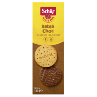 Biscuits nappés cacao sans gluten SABLE-CHOC - SCHAR (150g) cpam 1.91e